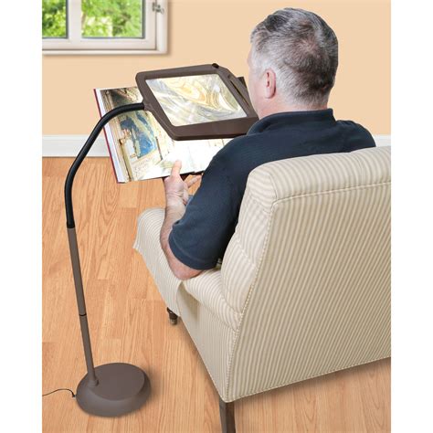 lighted magnifier on stand